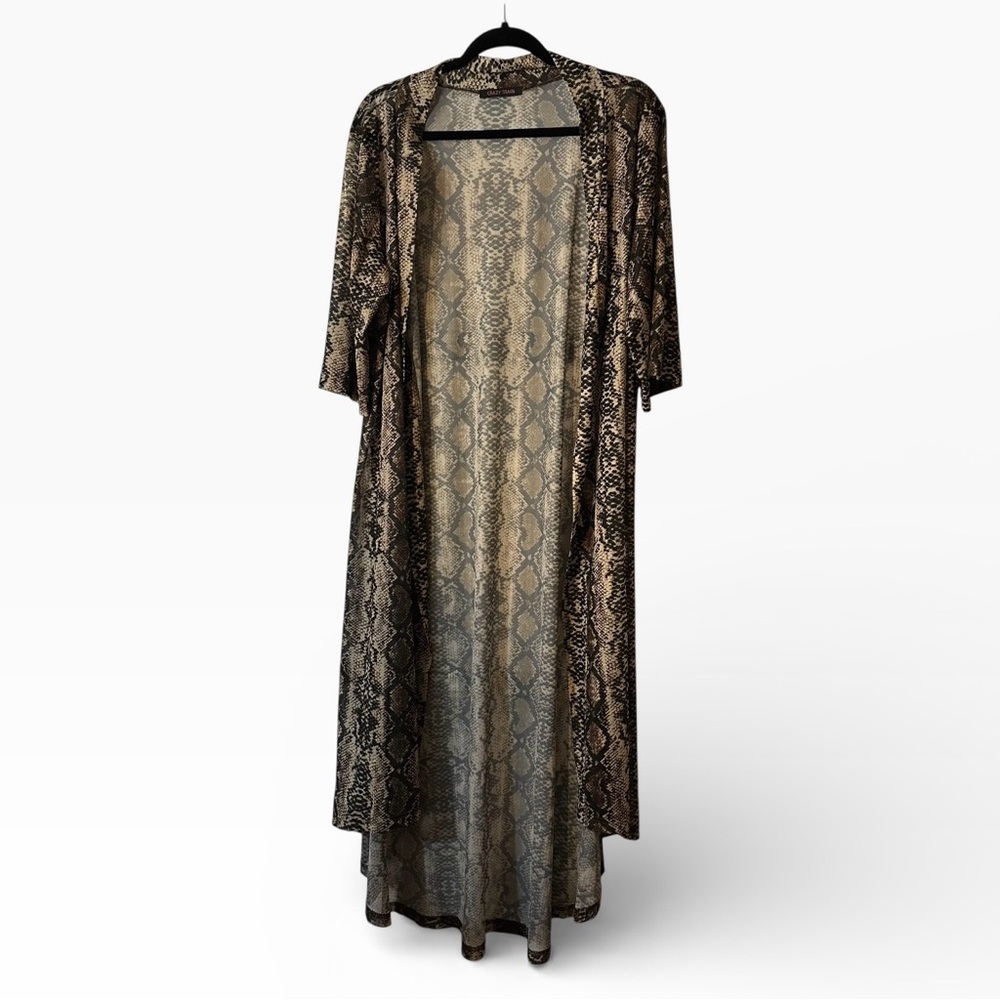 Crazy Train Python Snake Print Sheer Duster Kimon… - image 1
